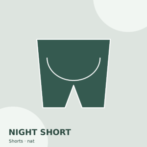 Mivana Night Short, konceptillustration forfra. Demo – ikke endeligt produkt.