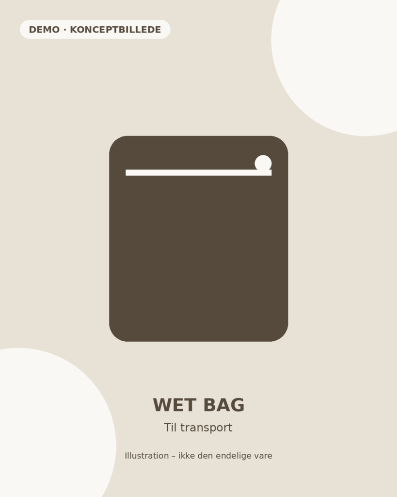 Mivana Wet Bag, konceptillustration. Demo – ikke endelig vare.